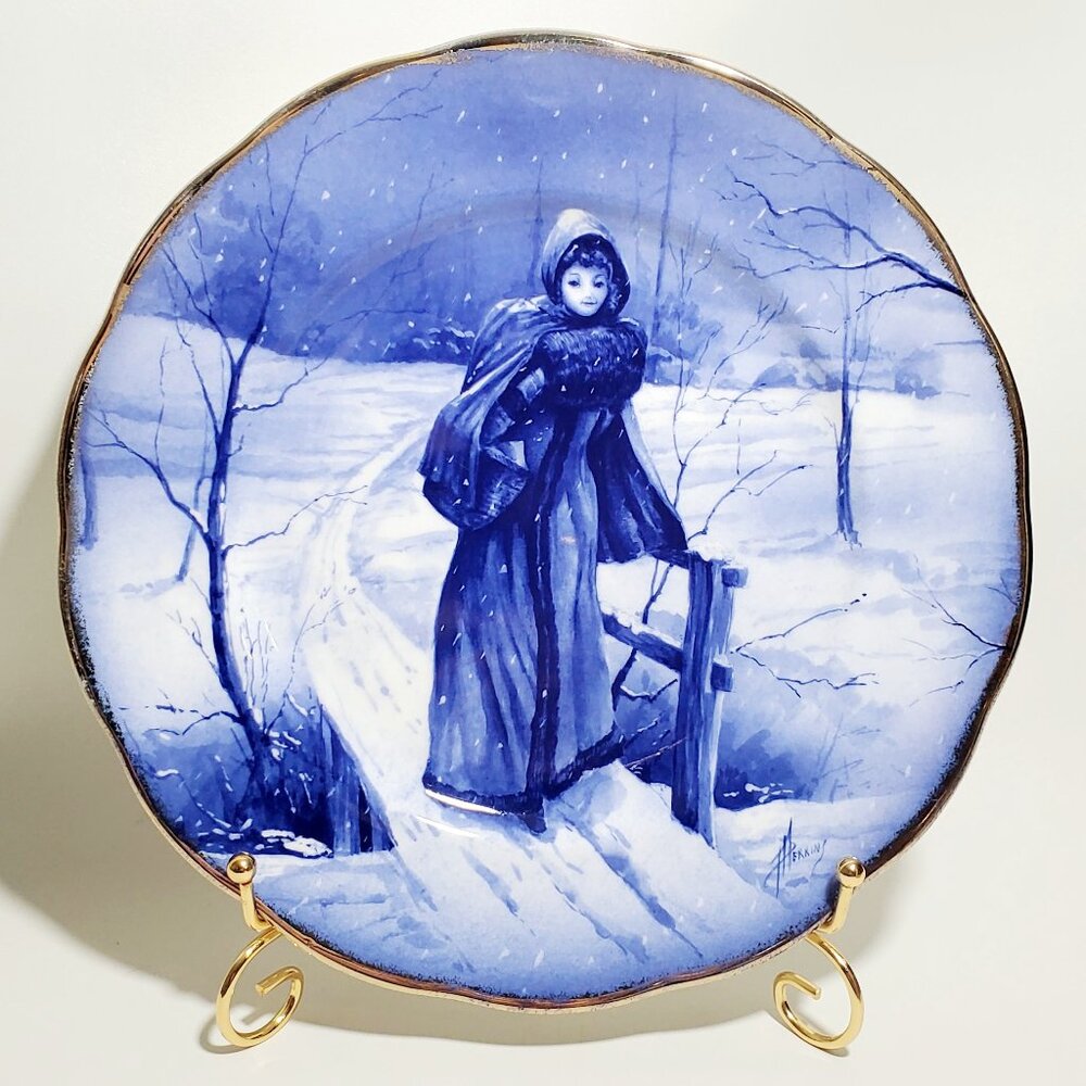 Blue & White Children Wall Plate Royal Doulton Style, England